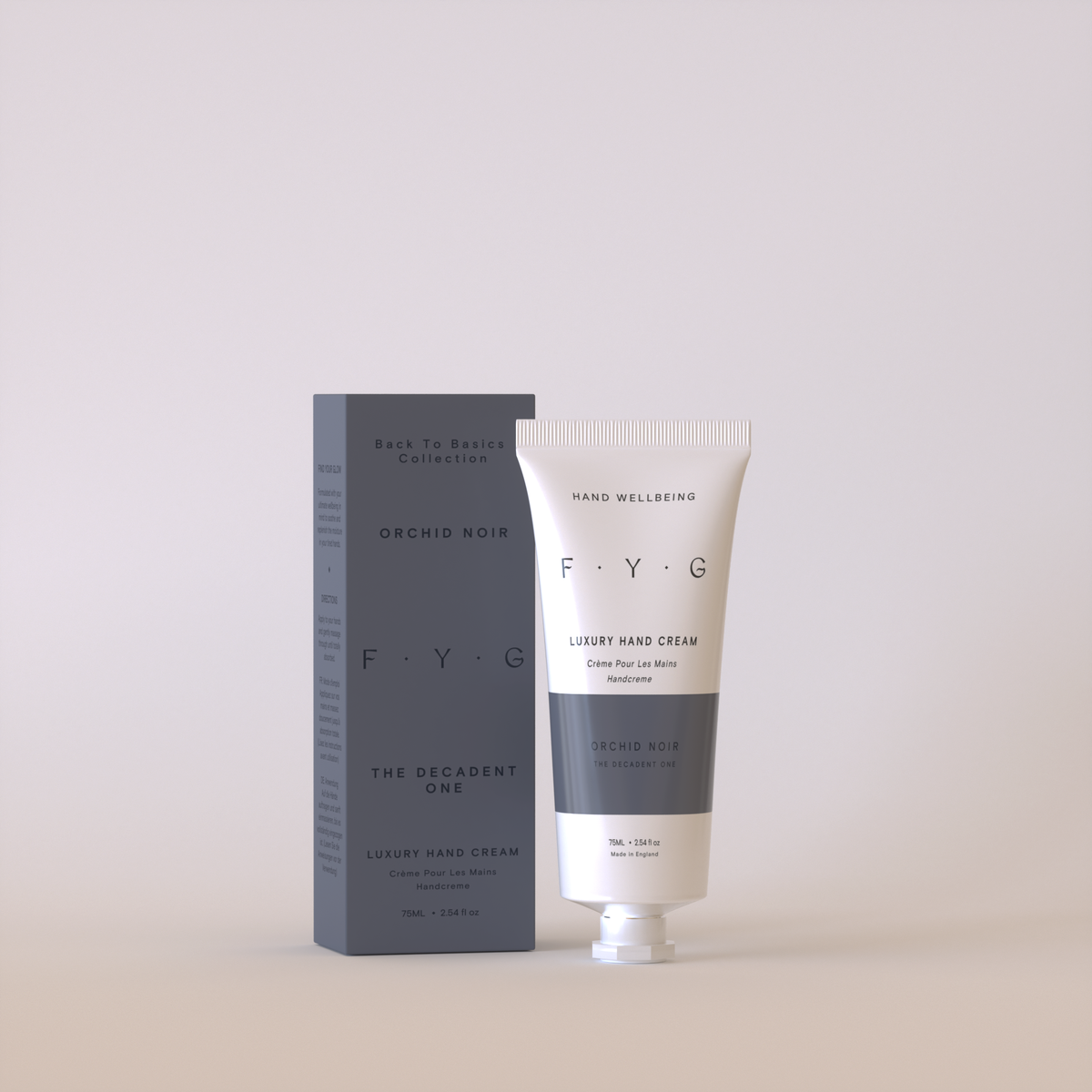FYG Orchid Noir luxury hand cream in a labelled tube