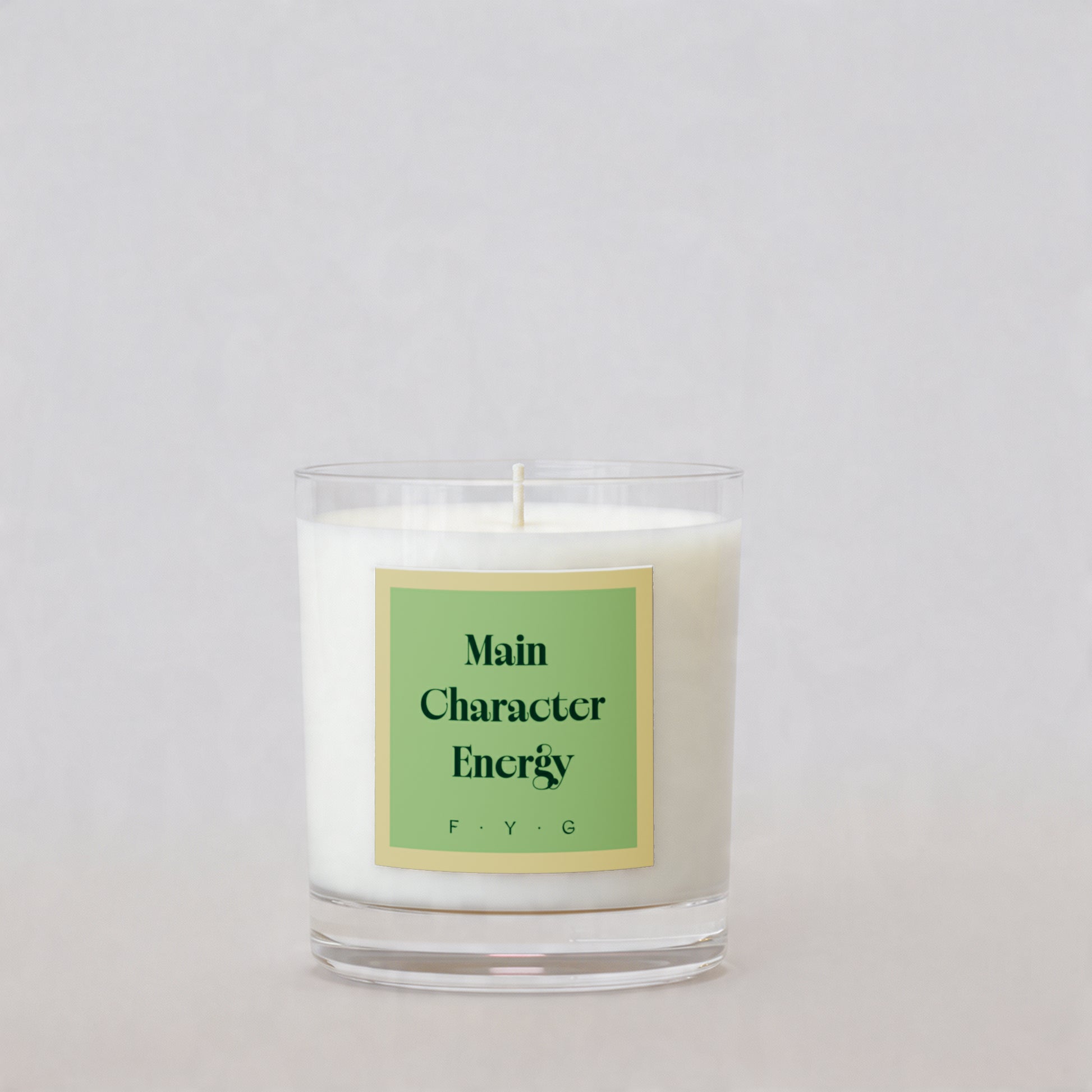Citrus Verve candle with Main Character Energy Signature Mark label