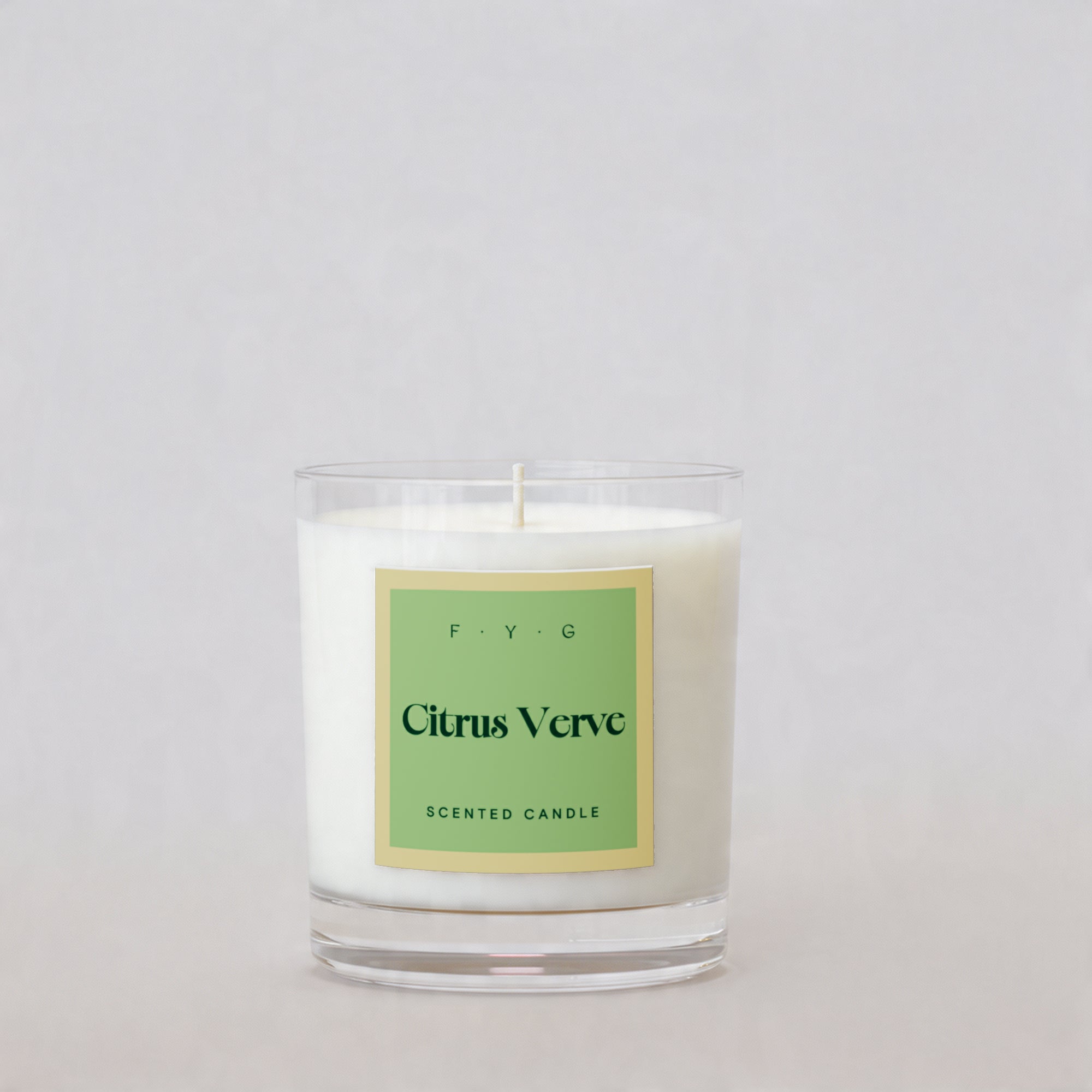 Citrus Verve 220g scented candle in clear glass